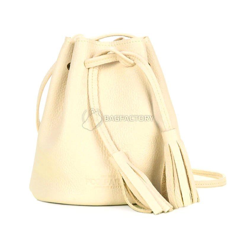 Жіноча шкіряна сумка на зав'язках Poolparty Bucket Жовта (bucket - lemonade)