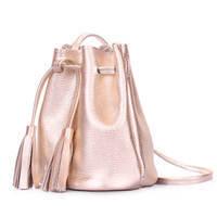 Жіноча шкіряна сумка на зав'язках Poolparty Bucket Золотиста (bucket - gold)