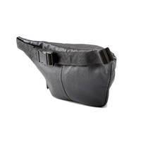 Поясна шкіряна сумка-бананка Poolparty PLPRT (waistbag - leather - black)