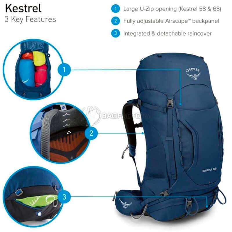 Туристичний рюкзак Osprey Kestrel 68 Picholine Green M/L (009.1849)