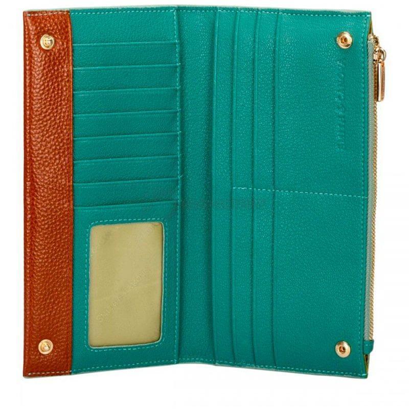 Гаманець жіночий шкіряний Smith & Canova Althorp Blue - Tan (26801 BLUE - TAN)