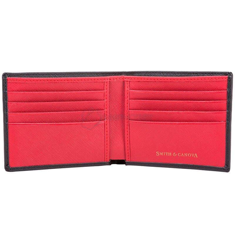 Гаманець чоловічий шкіряний Smith & Canova Devere Black - Red (26826 BLK - RED)