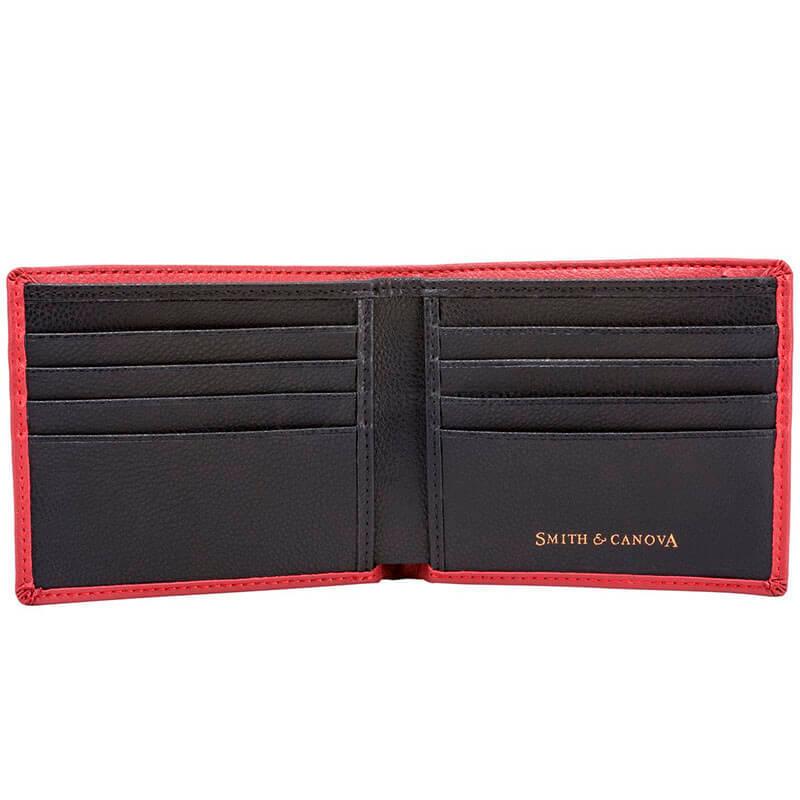 Гаманець чоловічий шкіряний Smith & Canova Devere Red - Black (26826 RED - BLK)