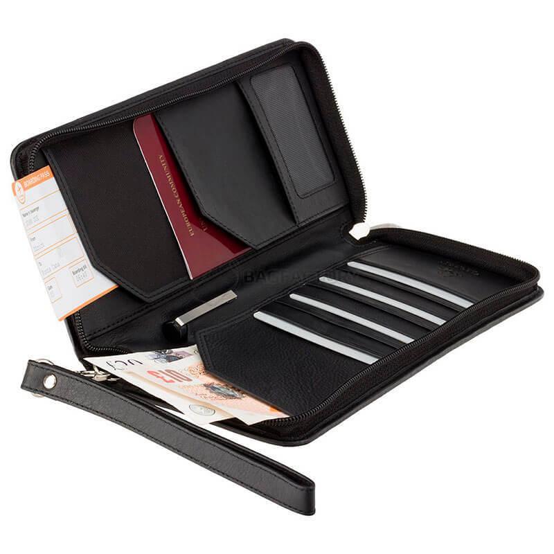 Портмоне дорожнє шкіряне Visconti Polo Black (1157 BLK)