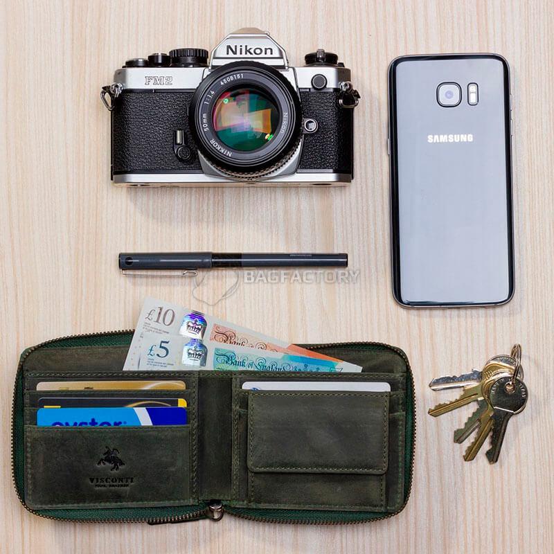 Портмоне чоловіче шкіряне Visconti Bullet Синій (702 OIL BLUE)