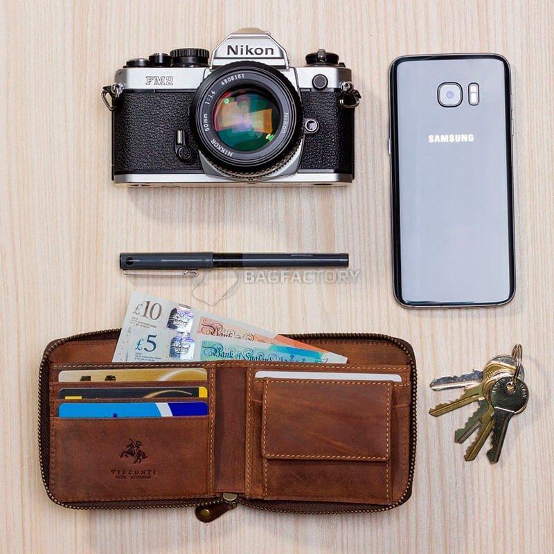 Портмоне чоловіче шкіряне Visconti Bullet Коричневий (702 OIL BRN)