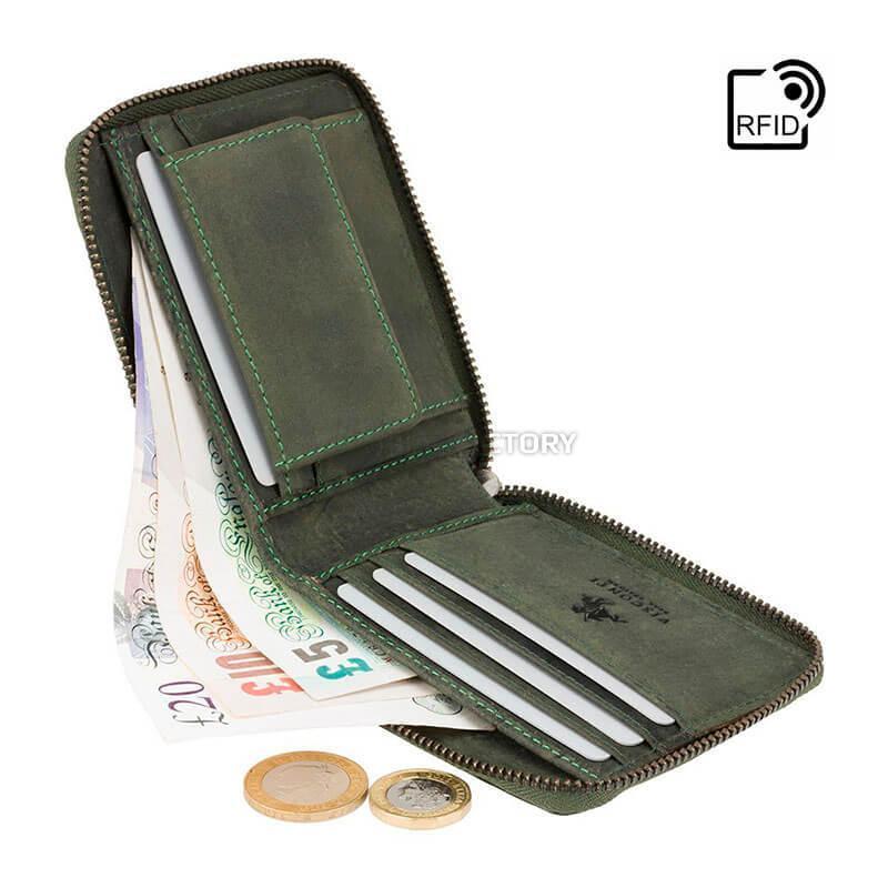 Портмоне чоловіче шкіряне Visconti Bullet Зелений (702 OIL GRN)