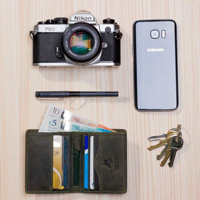 Портмоне чоловіче шкіряне Visconti Arrow Зелений (705 OIL GRN)