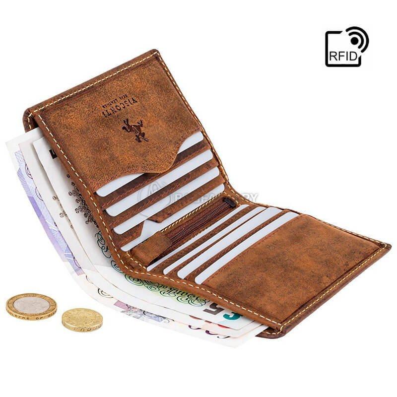 Портмоне чоловіче шкіряне Visconti Arrow Коричневий (705 OIL TAN)