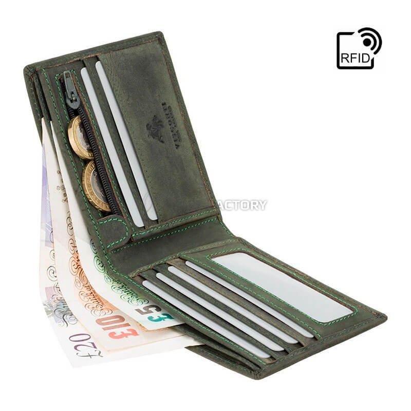 Портмоне чоловіче шкіряне Visconti Shield Зелений (707 OIL GRN)