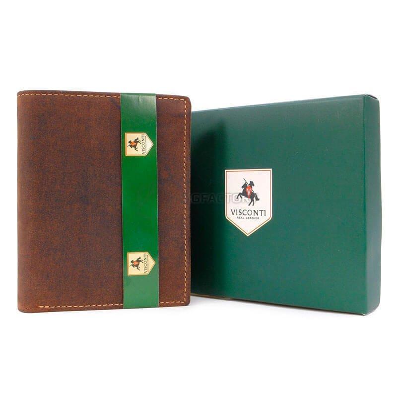 Портмоне чоловіче шкіряне Visconti Rifle Коричневий (709 OIL TAN)