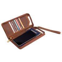 Портмоне дорожнє шкіряне Visconti Wing із захистом RFID Коричневий (728 OIL BRN)