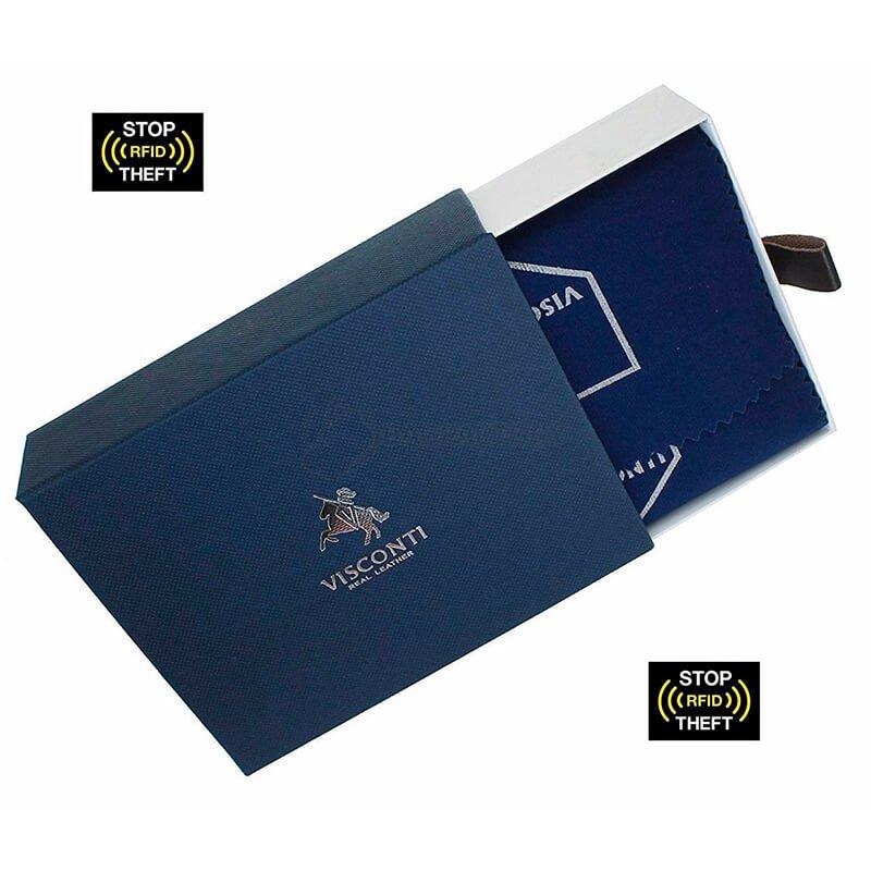 Гаманець чоловічий шкіряний Visconti Jean - Paul із захистом RFID Italian Brown (ALP88 IT BRN)
