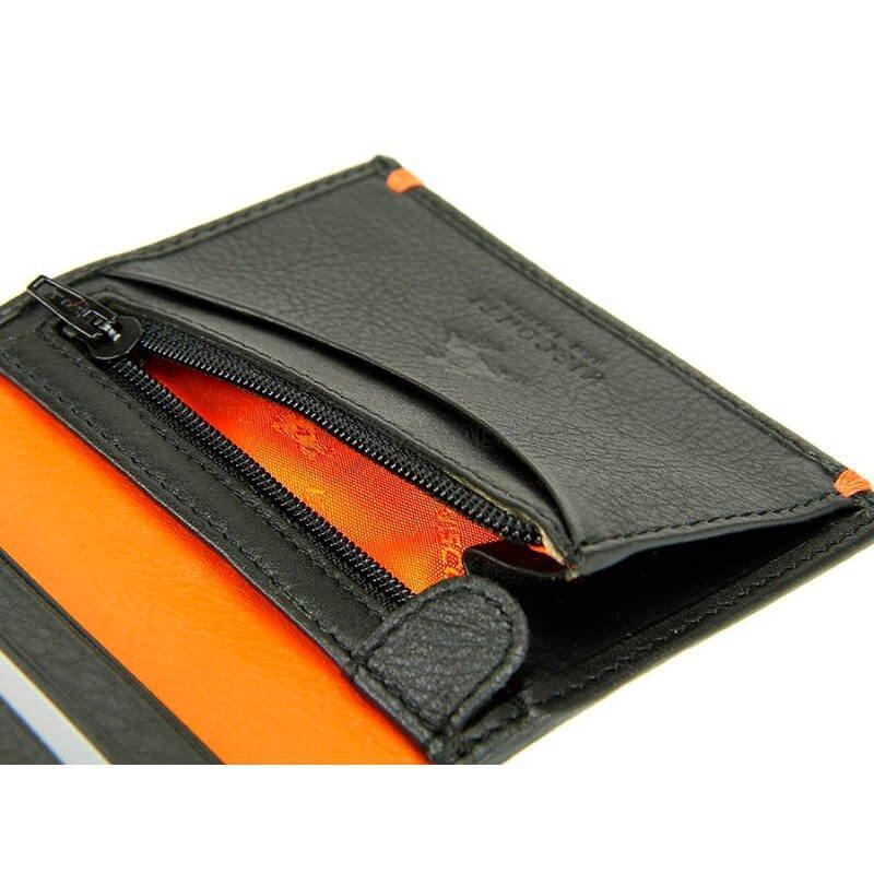 Портмоне чоловіче шкіряне Visconti Brig Black/Orange (AP61 BLK/ORG)
