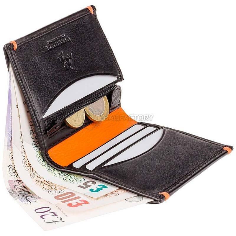 Портмоне чоловіче шкіряне Visconti Brig Black/Orange (AP61 BLK/ORG)