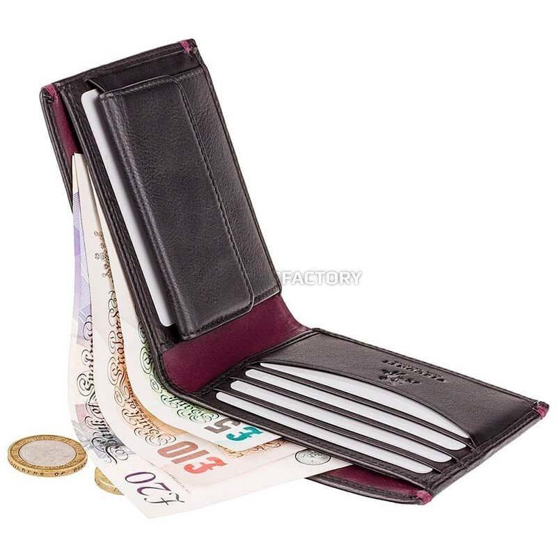 Портмоне чоловіче шкіряне Visconti Montreux Black/Burgundy (AP62 BLK/BG)