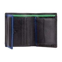 Портмоне чоловіче шкіряне Visconti Dr.No Black/Blue/Green (BD22 BK/CB/GRN)