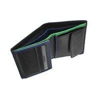 Портмоне чоловіче шкіряне Visconti Dr.No Black/Blue/Green (BD22 BK/CB/GRN)