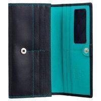 Гаманець жіночий шкіряний Visconti Topaz Black/Aqua (CD21 BLK/AQUA)