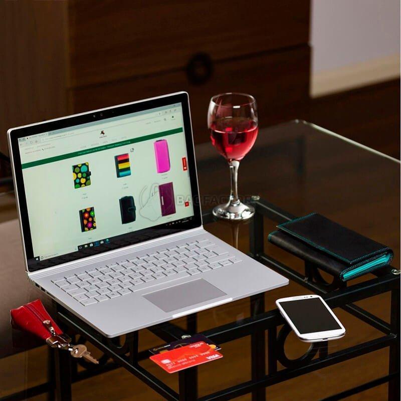 Гаманець жіночий шкіряний Visconti Topaz Black/Aqua (CD21 BLK/AQUA)