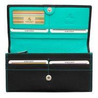 Гаманець жіночий шкіряний Visconti Topaz Black/Aqua (CD21 BLK/AQUA)