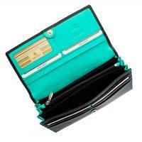 Гаманець жіночий шкіряний Visconti Topaz Black/Aqua (CD21 BLK/AQUA)