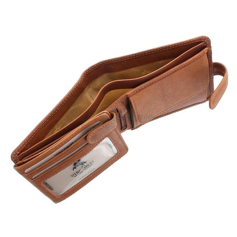 Портмоне чоловіче шкіряне Visconti Archimedes Коричневий (DRW30 TAN)