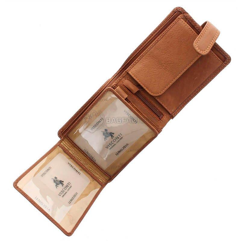 Портмоне чоловіче шкіряне Visconti Archimedes Коричневий (DRW30 TAN)