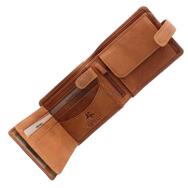 Портмоне чоловіче шкіряне Visconti Archimedes Коричневий (DRW30 TAN)