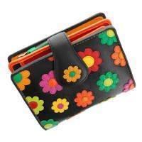 Гаманець жіночий шкіряний Visconti Sunshine Black Pace Daisy (DS80 BLK/PC)