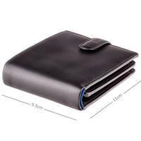 Портмоне чоловіче шкіряне Visconti Leonardo Black/Cobalt (PM102 BLK/BLUE)