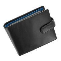 Портмоне чоловіче шкіряне Visconti Leonardo Black/Cobalt (PM102 BLK/BLUE)
