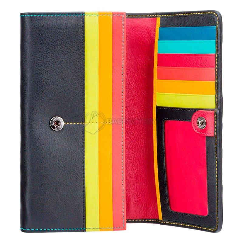 Гаманець жіночий шкіряний Visconti Kos Black Multi Santorini (STR4 BLK MULTI)