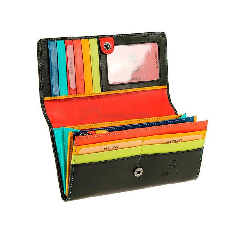 Гаманець жіночий шкіряний Visconti Kos Black Multi Santorini (STR4 BLK MULTI)