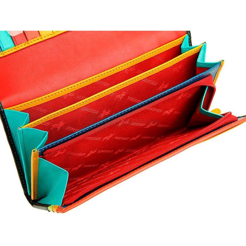 Гаманець жіночий шкіряний Visconti Kos Black Multi Santorini (STR4 BLK MULTI)