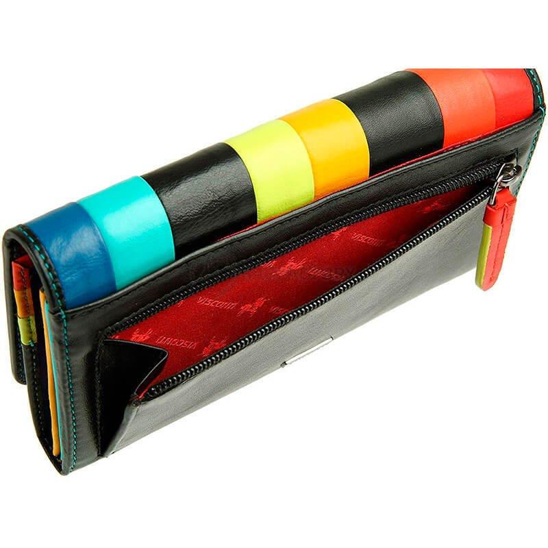 Гаманець жіночий шкіряний Visconti Kos Black Multi Santorini (STR4 BLK MULTI)