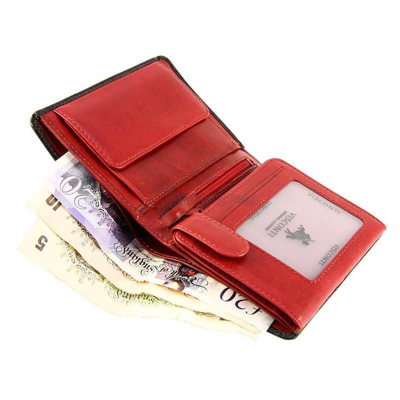 Портмоне чоловіче шкіряне Visconti Waldorf Black/Red (TR34 BLK/RED)