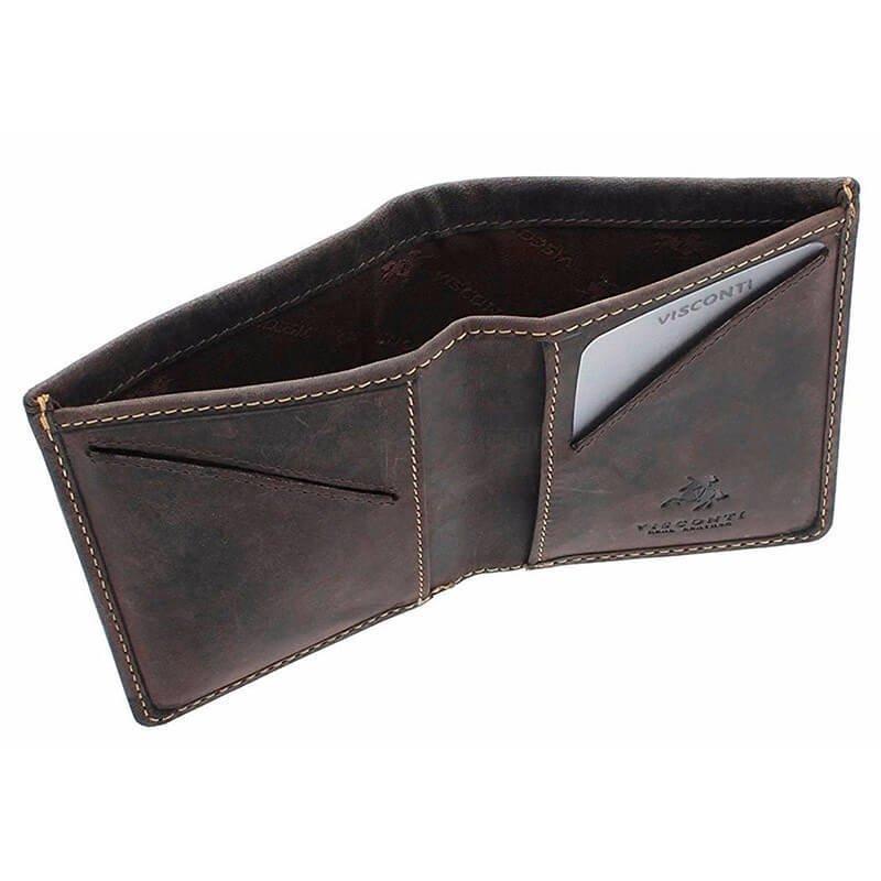 Портмоне чоловіче шкіряне Visconti Saber Oil Brown з захистом RFID (VSL21 OIL BRN)