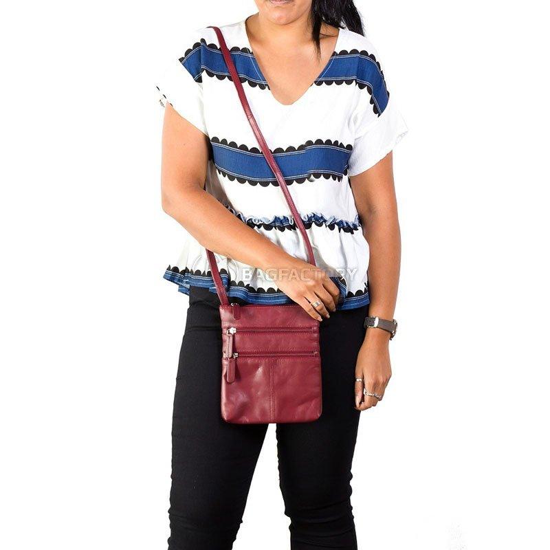 Жіноча шкіряна сумка Visconti 18606 Slim Bag Black (18606 BLK)