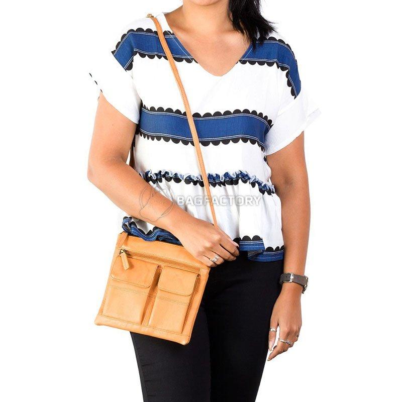 Жіноча шкіряна сумка Visconti 18608/A Slim Bag Brown (18608 BRN)