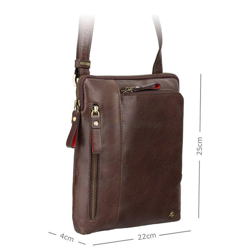 Чоловіча шкіряна сумка Visconti Roy M Brown (ML20 BRN)