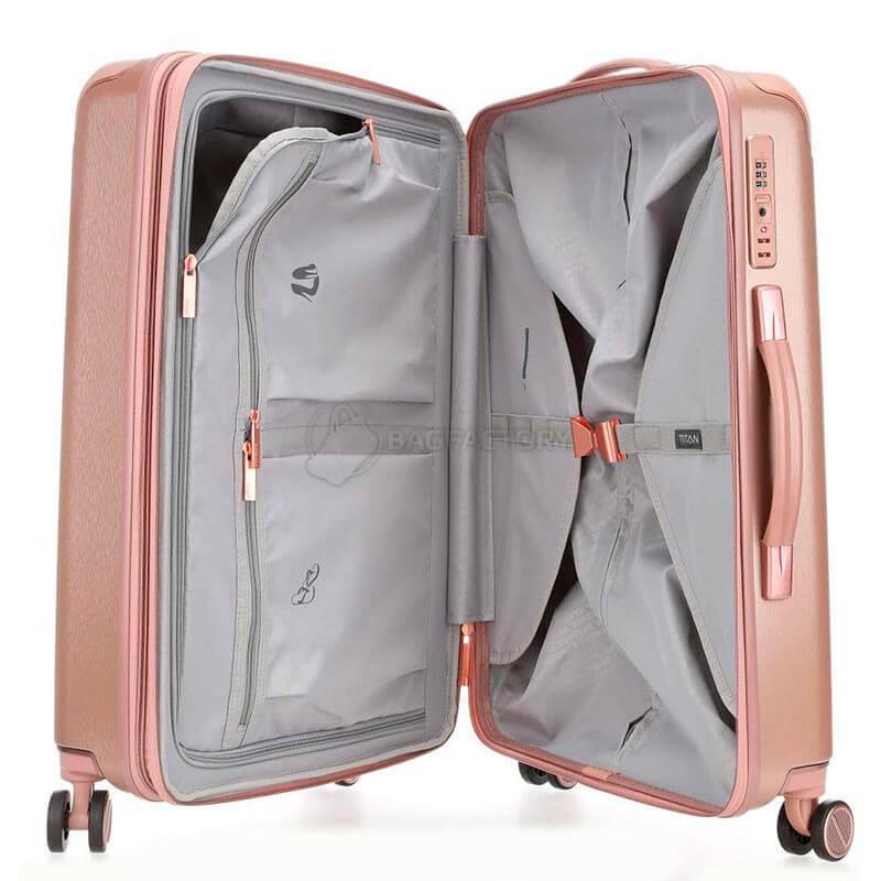 Валіза на 4 колесах Titan BARBARA GLINT Rose Metallic M exp.68/78л (Ti845405 - 15)