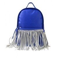 Міський жіночий рюкзак YES Weekend Синій з бахромою 10л (554195)