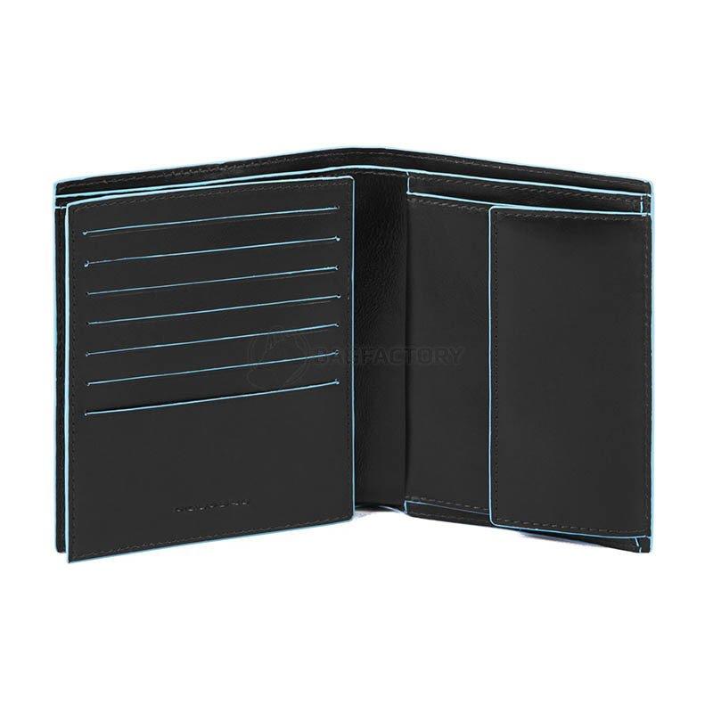 Портмоне Piquadro Blue Square Black з відділ. для монет і 14 кред.карт з RFID захистом (PU4859B2R_N)