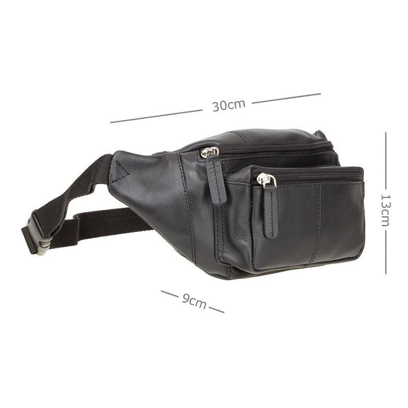 Поясна шкіряна сумка Visconti Bumbag Black (720 BLK)