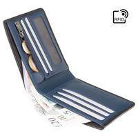 Портмоне чоловіче шкіряне Visconti Tap'n'Go Black - Steel Blue з RFID (VSL33 BK/ST BL)
