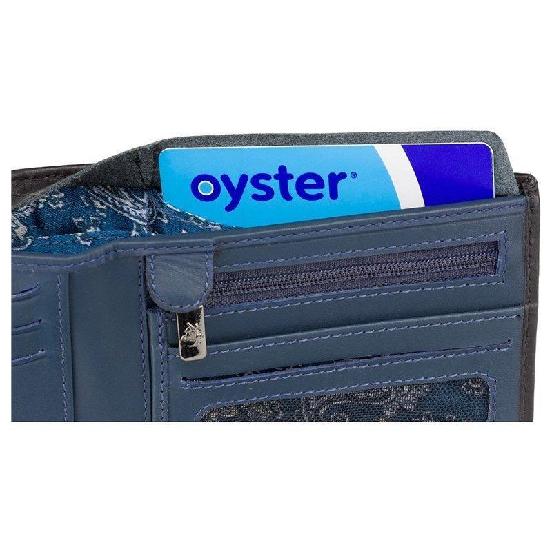 Портмоне чоловіче шкіряне Visconti Tap'n'Go Black - Steel Blue з RFID (VSL33 BK/ST BL)