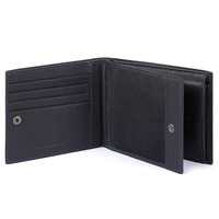 Портмоне Piquadro Black Square Blue з відділ. для монет і кред. карт+RFID захист (PU4858B3R_BLU)
