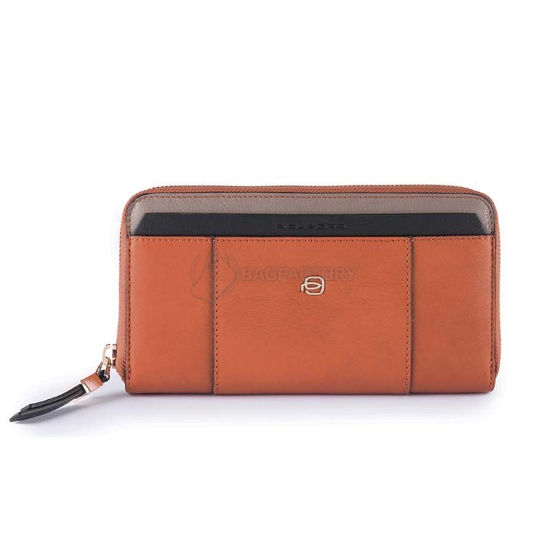 Портмоне шкіряне Piquadro Circle Tobacco на блискавці з RFID захистом (PD1515W92R_CU)