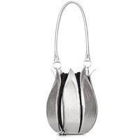 Жіноча шкіряна сумка Poolparty Flower Сріблястий (flower - silver)